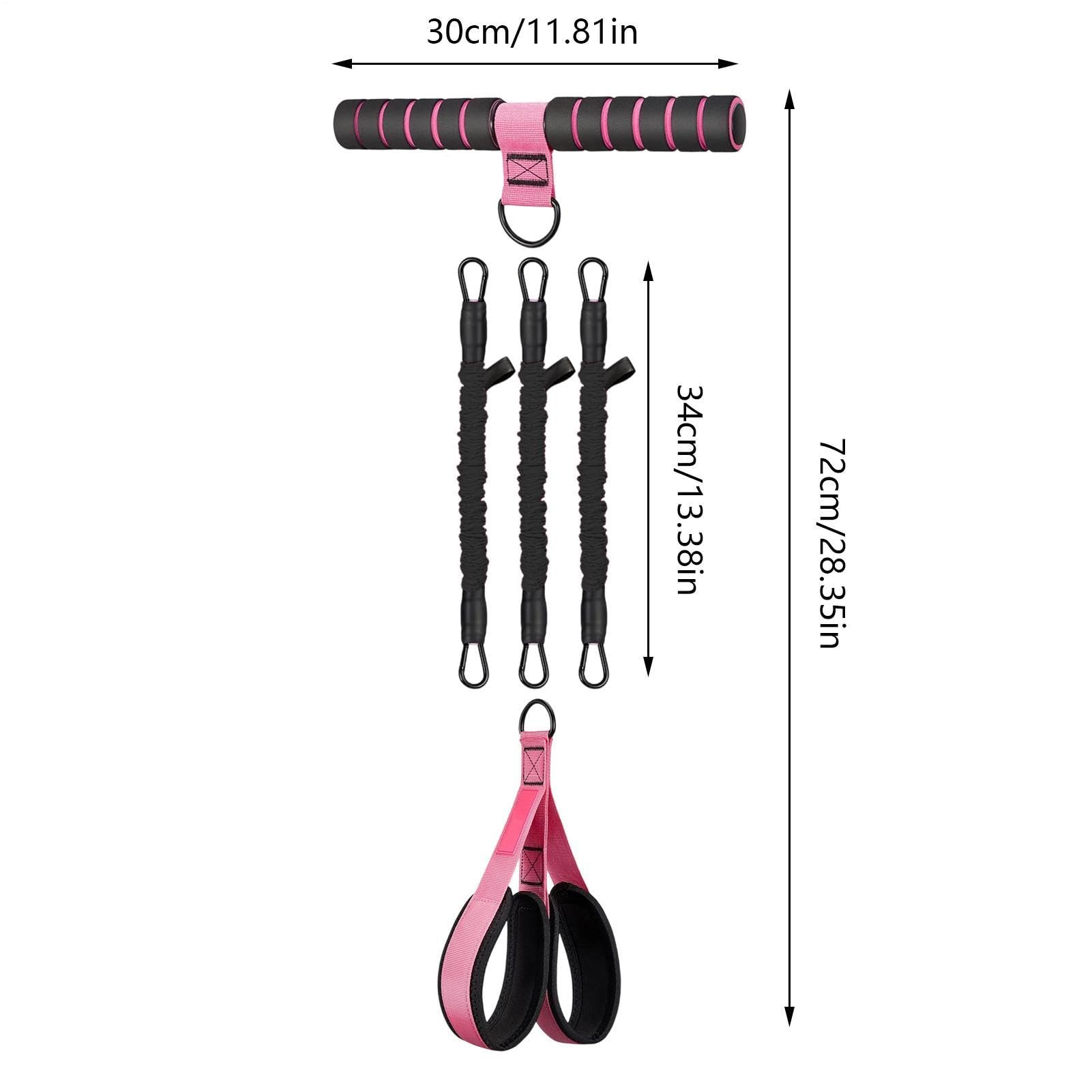 Fasce Elastiche con Pedali Set di Attrezzi Elastici da Allenamento | con Maniglia e Fasce Elastiche a Pedale Staccabili per Esercizio per Fitness Pilates Allenamento Palestra Domestica