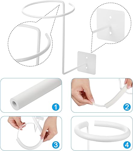 Miniatura 3 de Soporte para casco, soporte de montaje en pared, de metal, blanco, multifuncional, accesorios de motocicleta para casco de motocicleta, chaqueta,