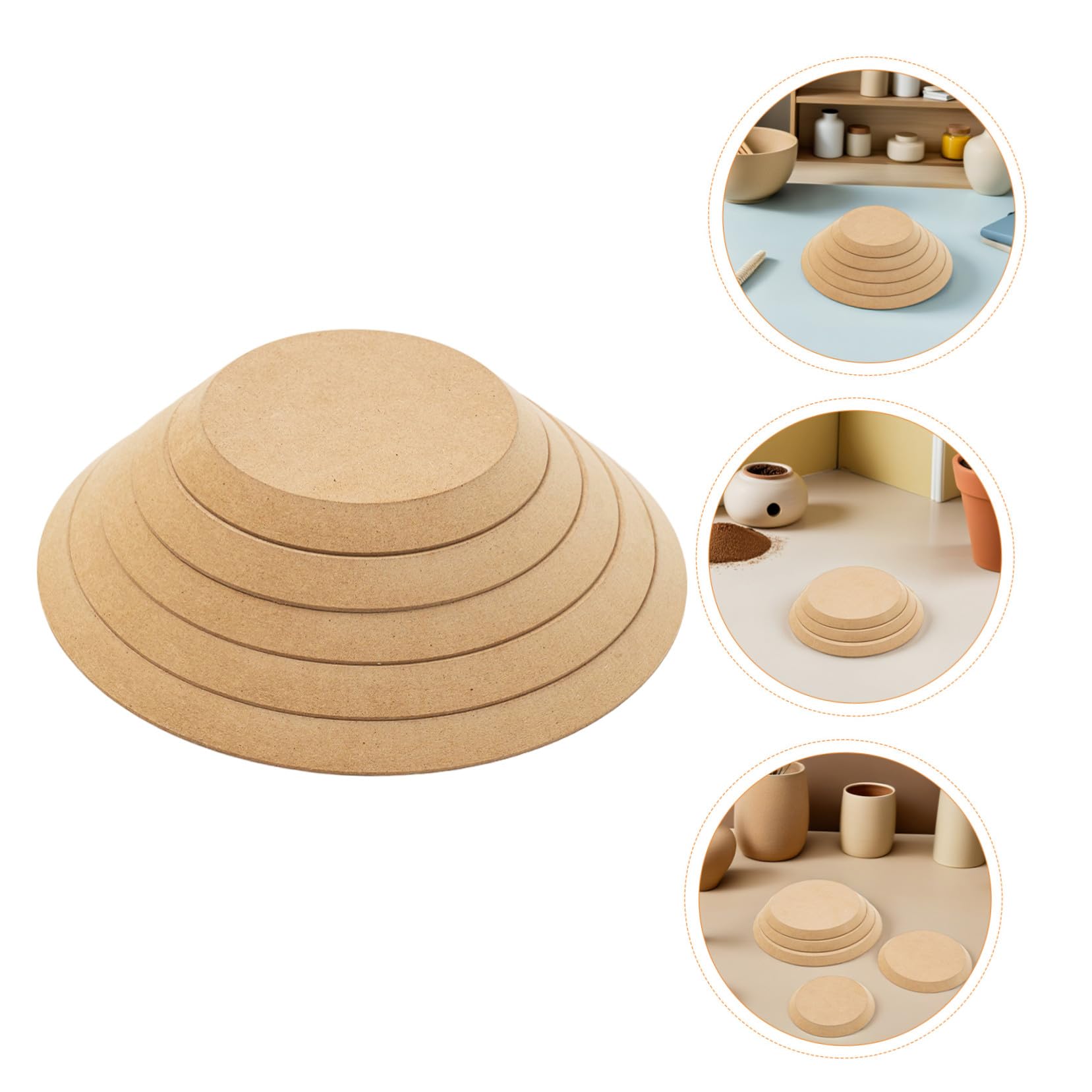 LIFKOME 5 Piezas Moldes De Arcilla De De Madera Molde De Madera Para Arcilla Khaki