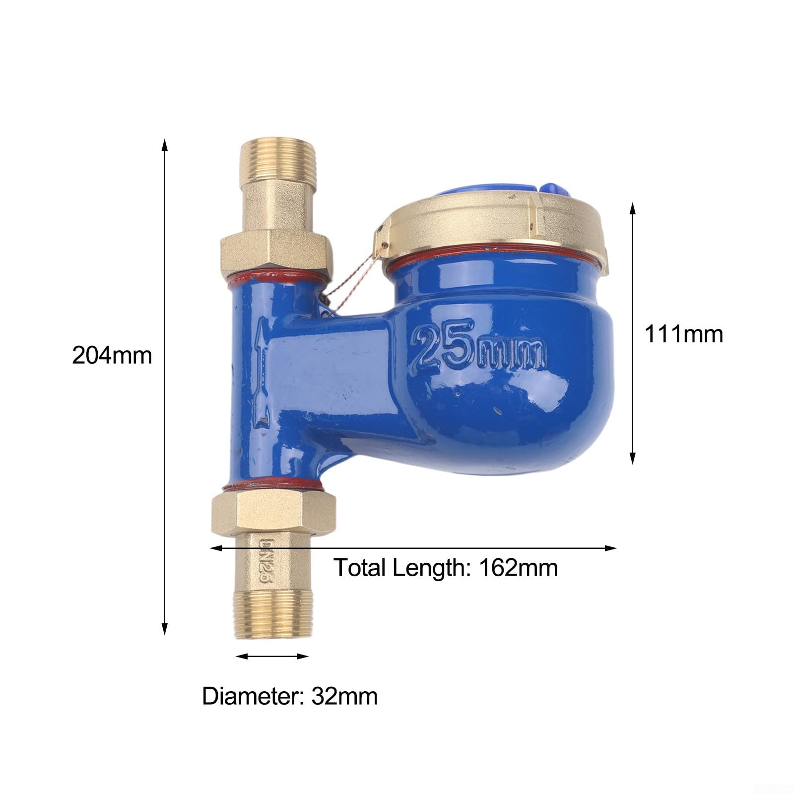 Contador de Agua Vertical DN15 Cobre para preciso Contador de(DN25)