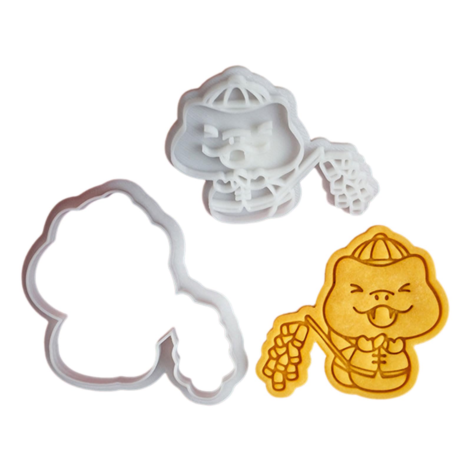 Tsophreniq New Year Cartoon Snake Cookie Molds Delicate Cookie Stamp Dessert Embossers for Family and Holiday Baking Shape Stamp