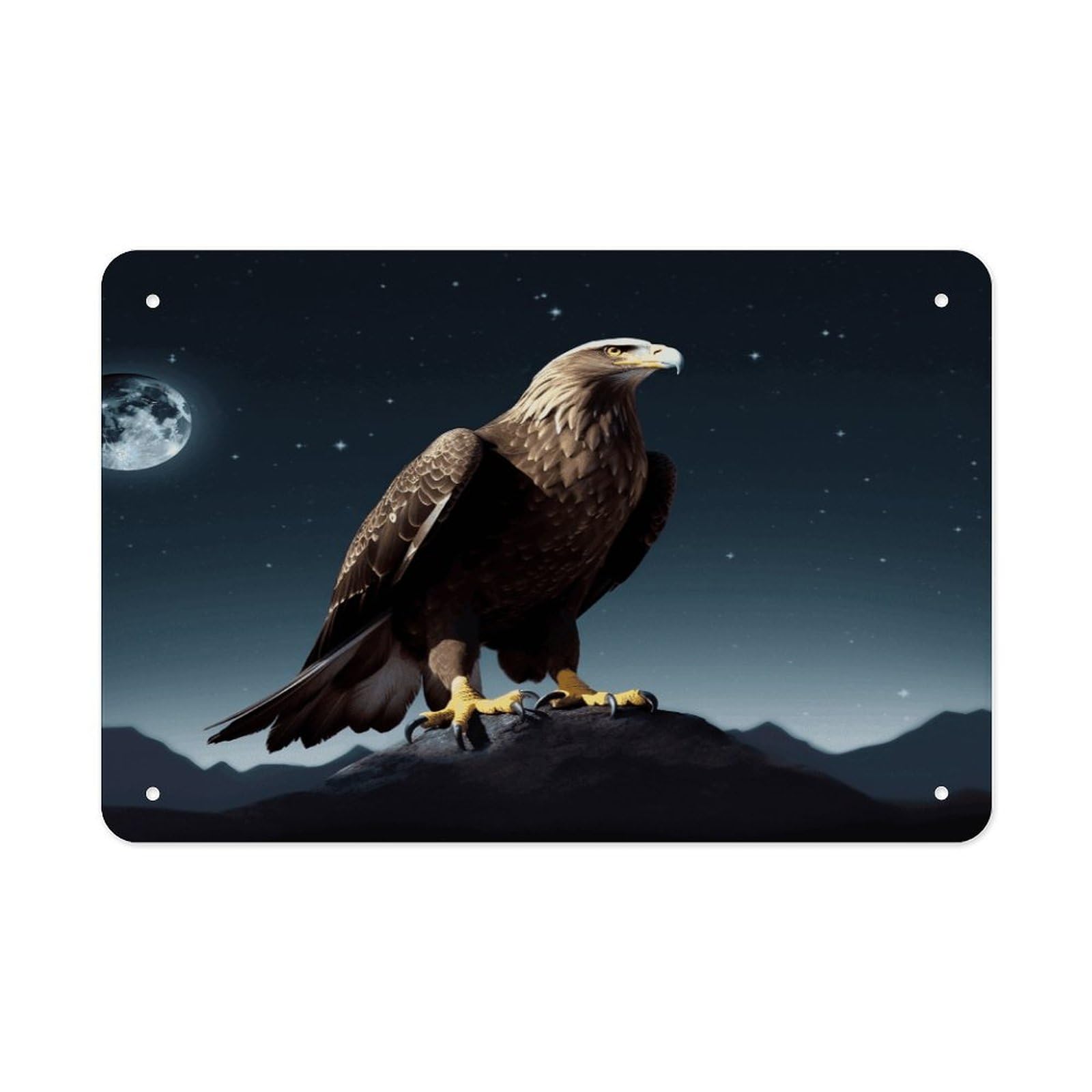 Fodpand Style Eagle Under The Stars Wall Art Metal Signs Tin Sign