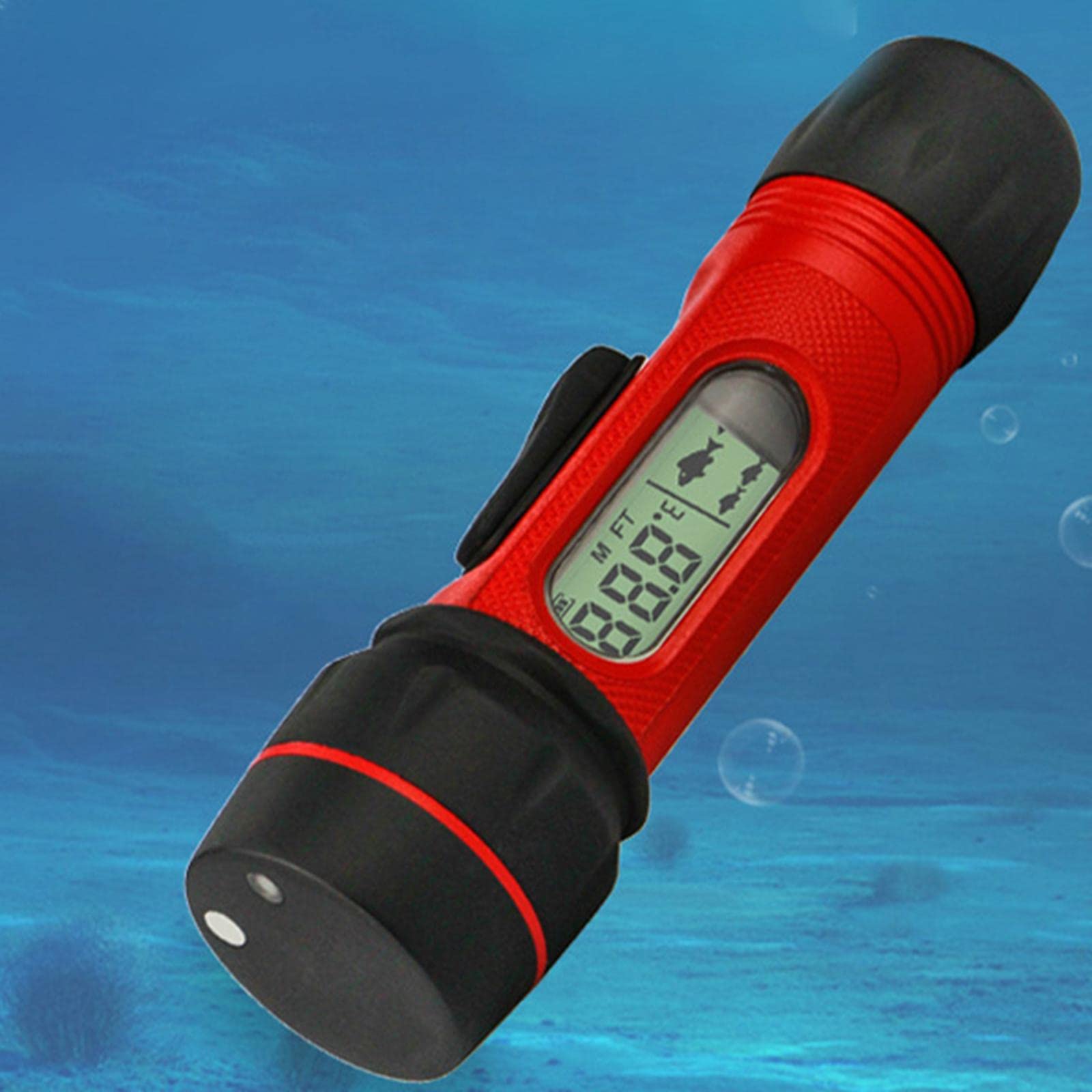 Sondeur, de Poissons Portable, Sondeur de Pêche à Sonar avec écran, Appareil de Détection de Poissons, Mesure de La Profondeur et de La Temp