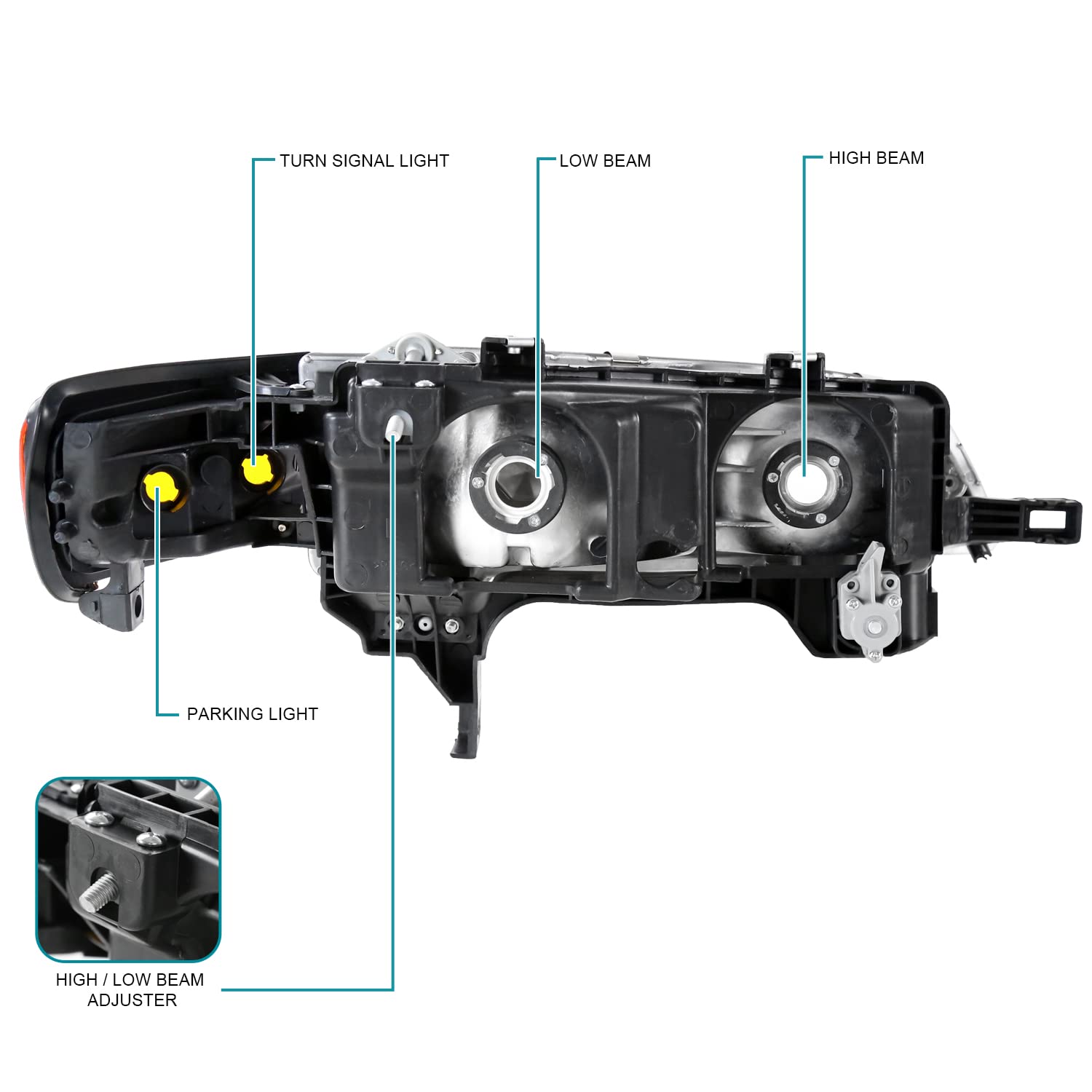 Amazon.com: SPEC-D TUNING Black Housing Clear Lens
