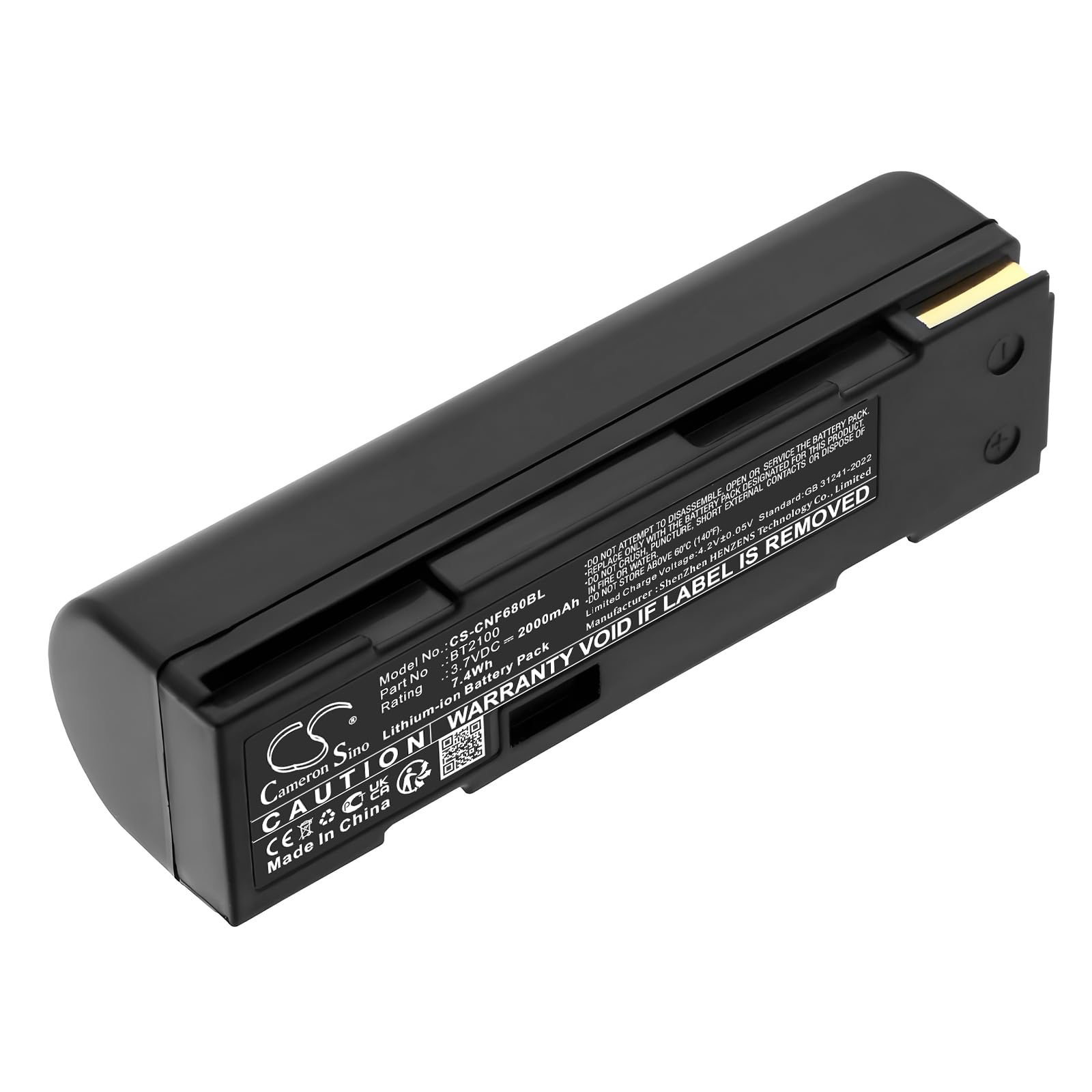 TECHTEK Batterie 2000mAh Compatible avec [CINO] 680BT, F680BT, F780BT, pour [Cognex] Dataman 8000, DataMan 8050, DataMan 8050E, 8050X, 8100, 8500, 9500 remplace 12 FBA