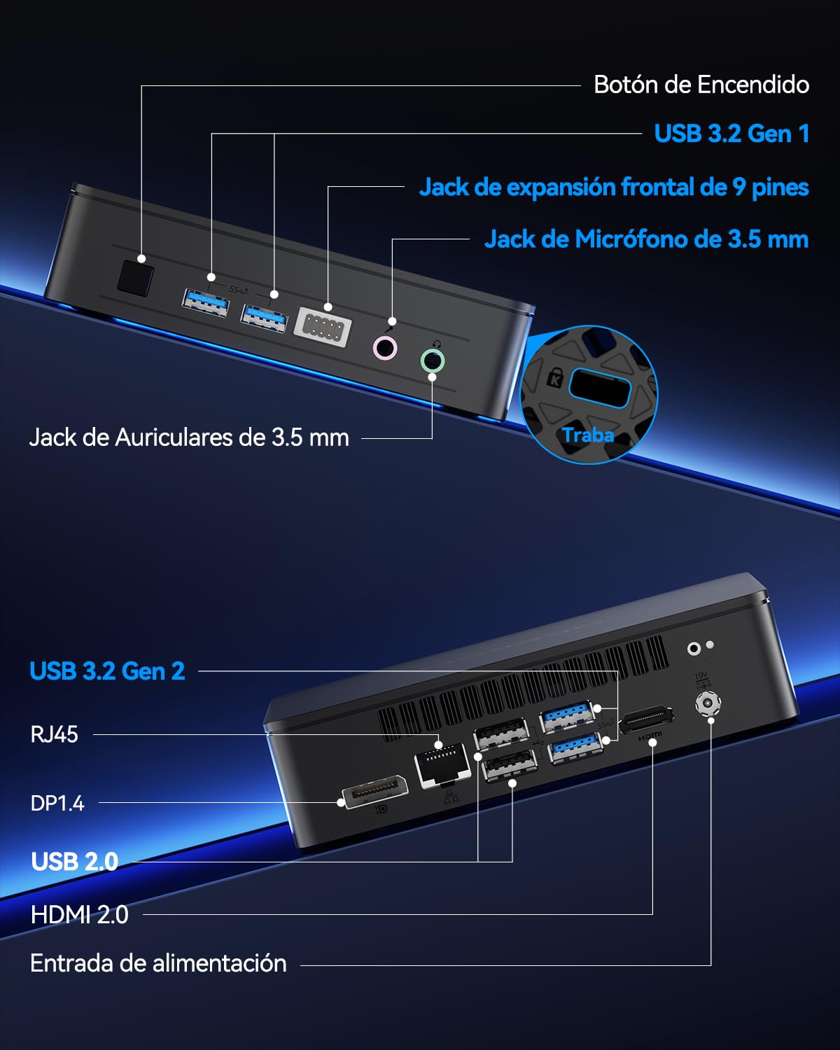 GEEKOM Air12 Lite Mini PC - con Alder Lake N95 CPU, 8GB RAM+256GB SSD | Mini Ordenador con Sistema Preinstalado Listo para Usar, 6×USB con 9PIN, Puerto LAN 2.5Gbps, Ideal para Negocio/Hogar/Escuela