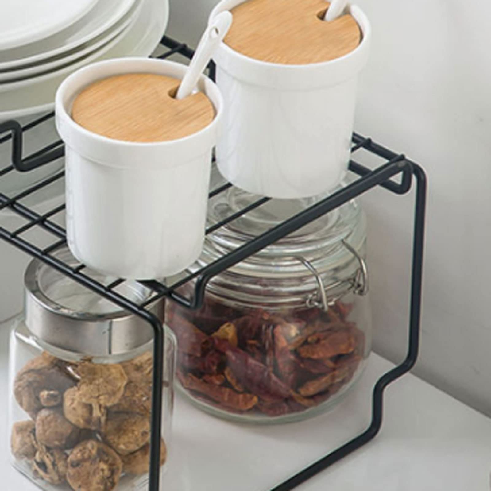 Escurridor de Cocina, Estante de Almacenamiento para Cocina, Estante para Armario, vajilla, Platos, Secado de Platos, frascos de Especias, Soporte para Botellas de condimentos, Organizador d