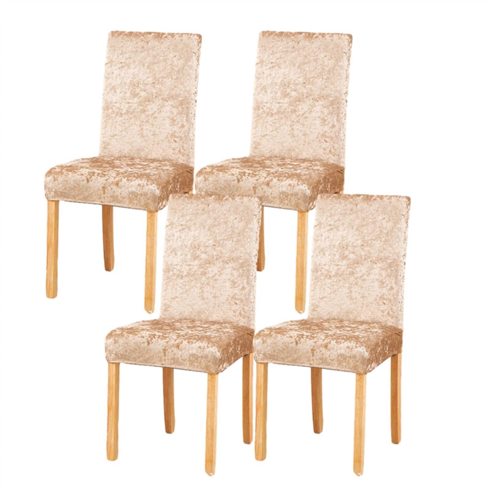 Chair covers, Crushed Velvet Dining Chair Covers,Stretch Removable Washable Dining Chair Slipcover Super Soft Protector for Seat Covers for Wedding Party Dining Room Home Decor (Color : Pink, Size : 8