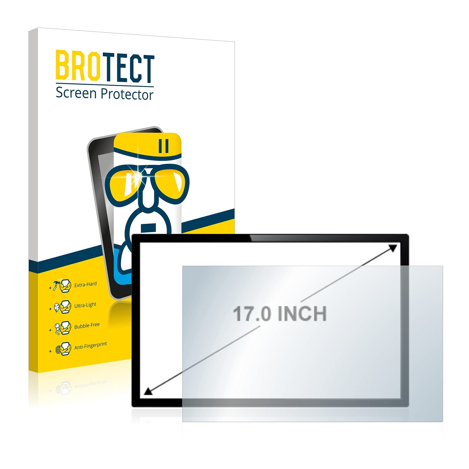 brotect 17 Pellicola Protettiva per PC touch panel con 17,0 Pollici (43.2 cm) [338 x 270 mm, 5:4] Trasparente Anti-Impronte