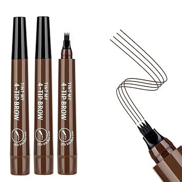 3Pcs Eyebrow Pencil, 3D Waterproof Microblading Eyebrow Pen, New MagicEyebrow Pencil, Waterproof Microblading EyebrowPencil Contouring PenDark brown