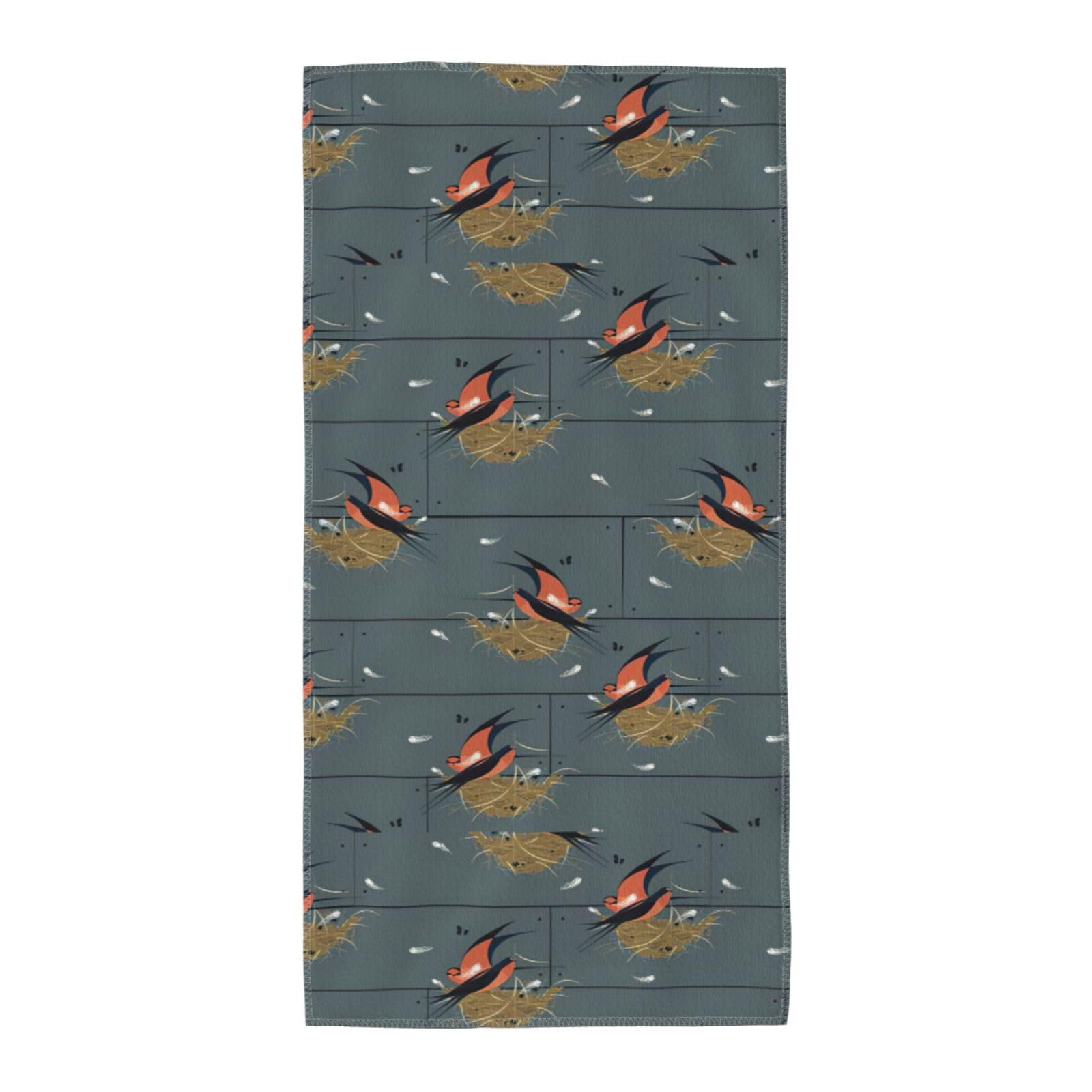 JIUTY Barn Swallow In Graphite Printed Soft Fluffy Bath Long Towel For Home Bathroom Swimming