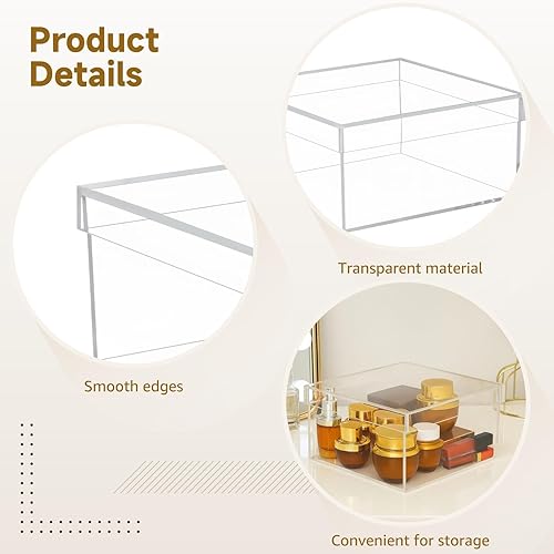 Miniatura 4 de Caja de plástico transparente con tapa, organizador de caja de plástico, 7.9 in x 7.9 in x 3.9 in7.9 x 7.9 x 3.9 pulgadas, 118.3 fl oz118 oz,