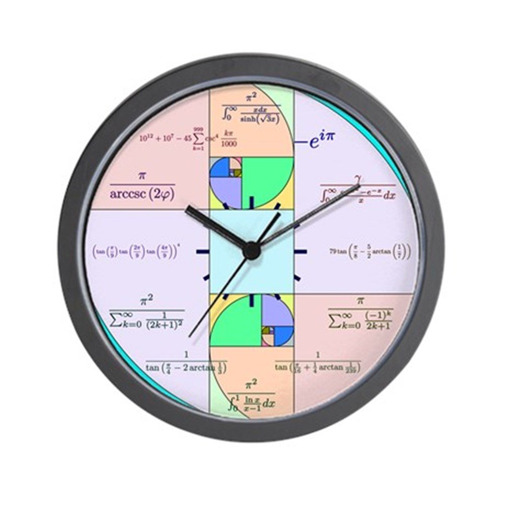 CafePress Golden Ratio Math Clock 10" Wall Clock for Livingroom, Kitchen, or Office