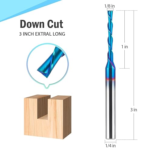 Miniatura 2 de HQMaster Broca de enrutador en espiral extralarga, vástago de 14 de pulgada, broca de enrutador CNC de carburo sólido con molino de extremo de