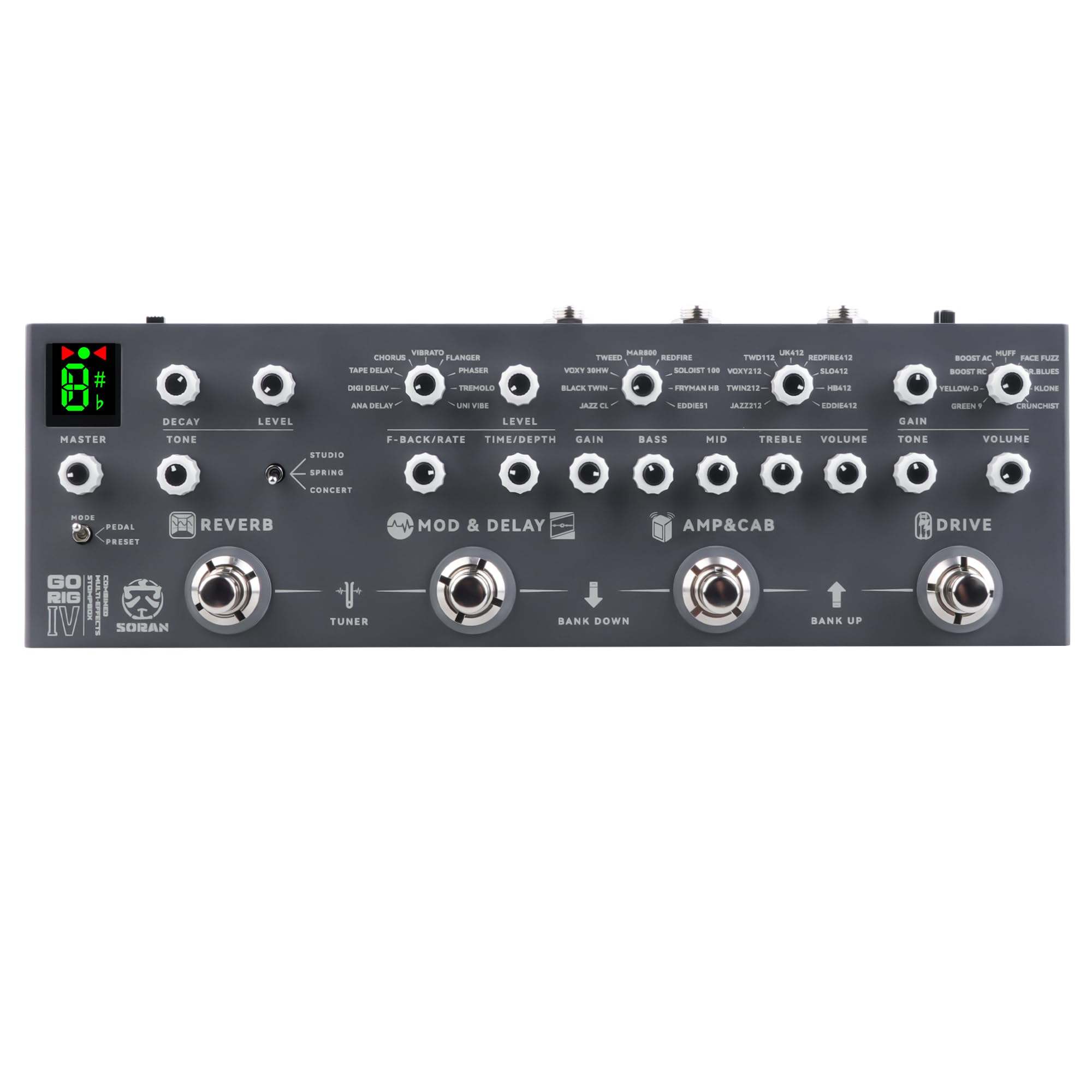 Amazon.com: SORAN Go Rig IV Electric Guitar Multi-effects Stomp