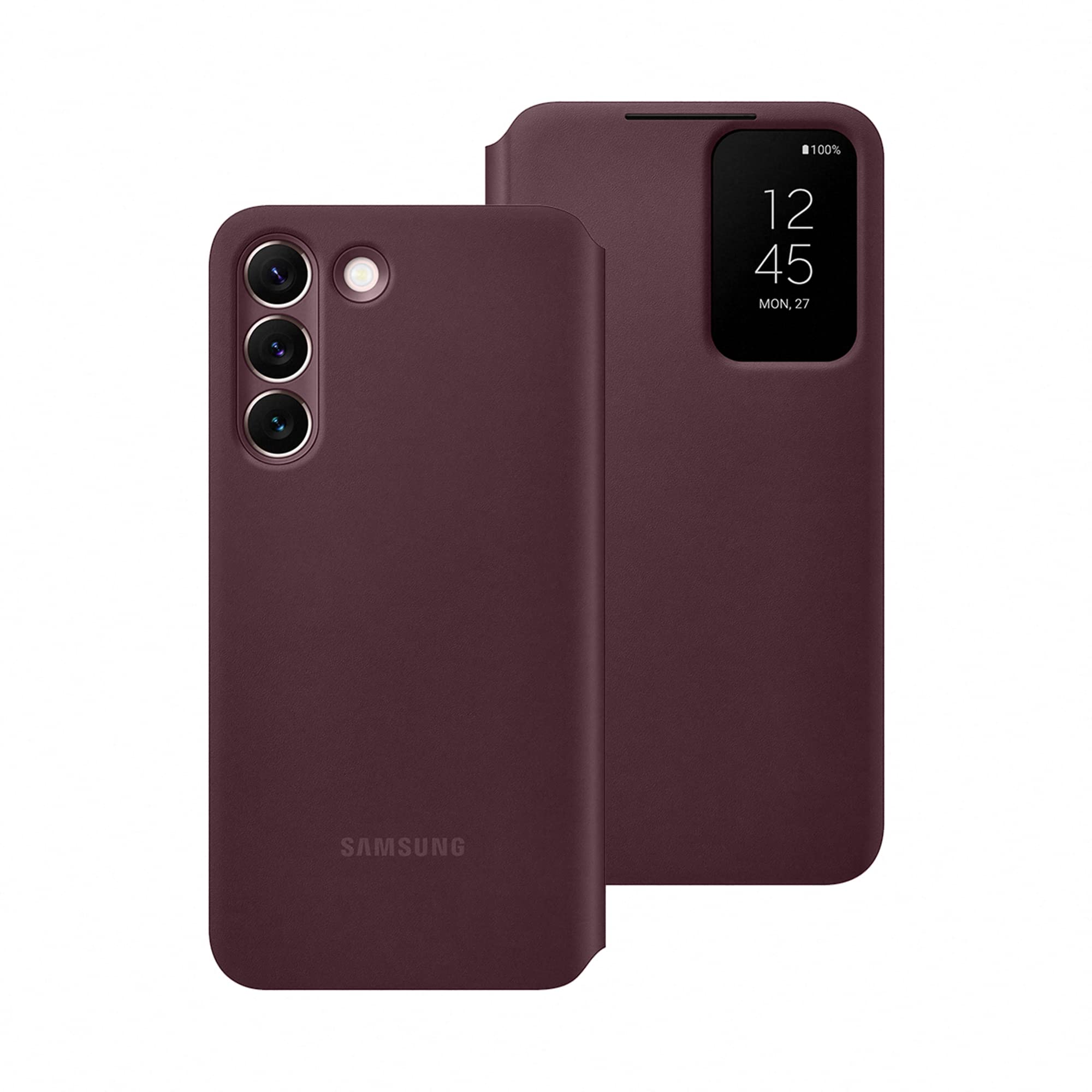 Samsung Official S22 Smart Clear View Cover Burgundy