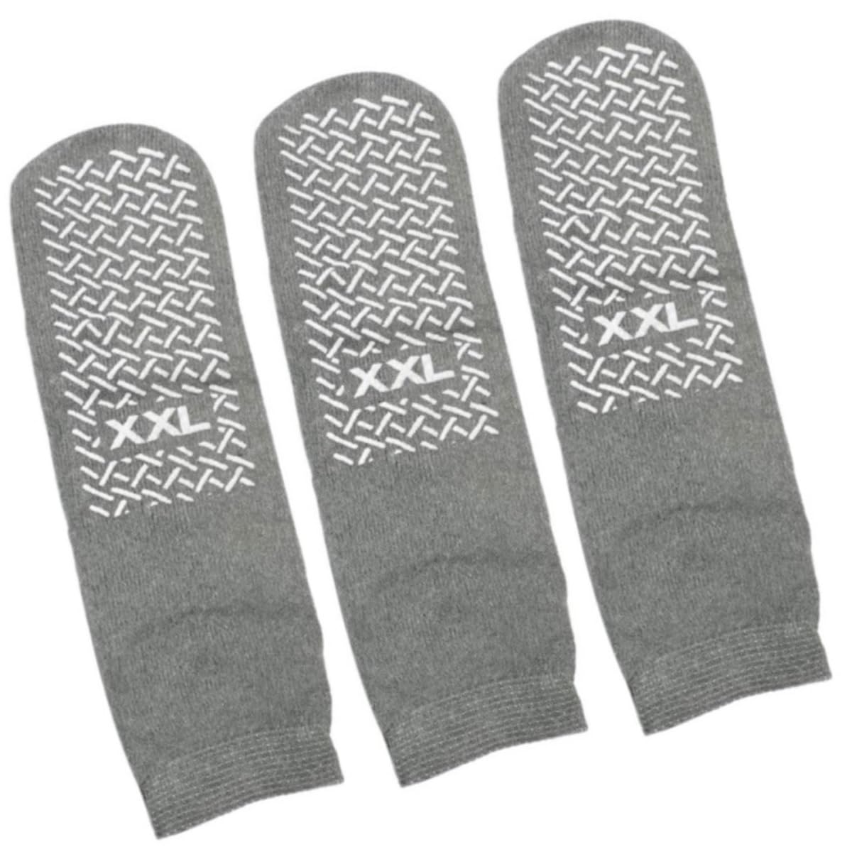Comfort Axis Single Tread Non-Skid XX-Large Safety Socks Grey (3 Pairs)