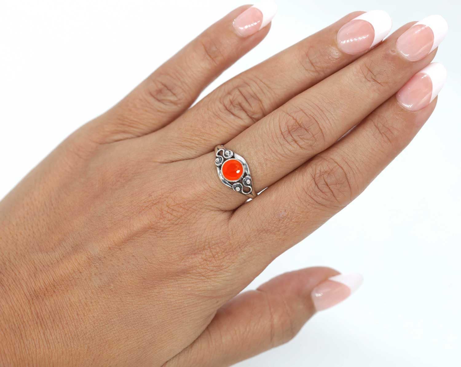 Genuine 925 Sterling Silver Handmade Jewelry Round Pearl, Tiger Eye, Lapis, Agate Natural Gemstone Boho Adjustable Ring For Women