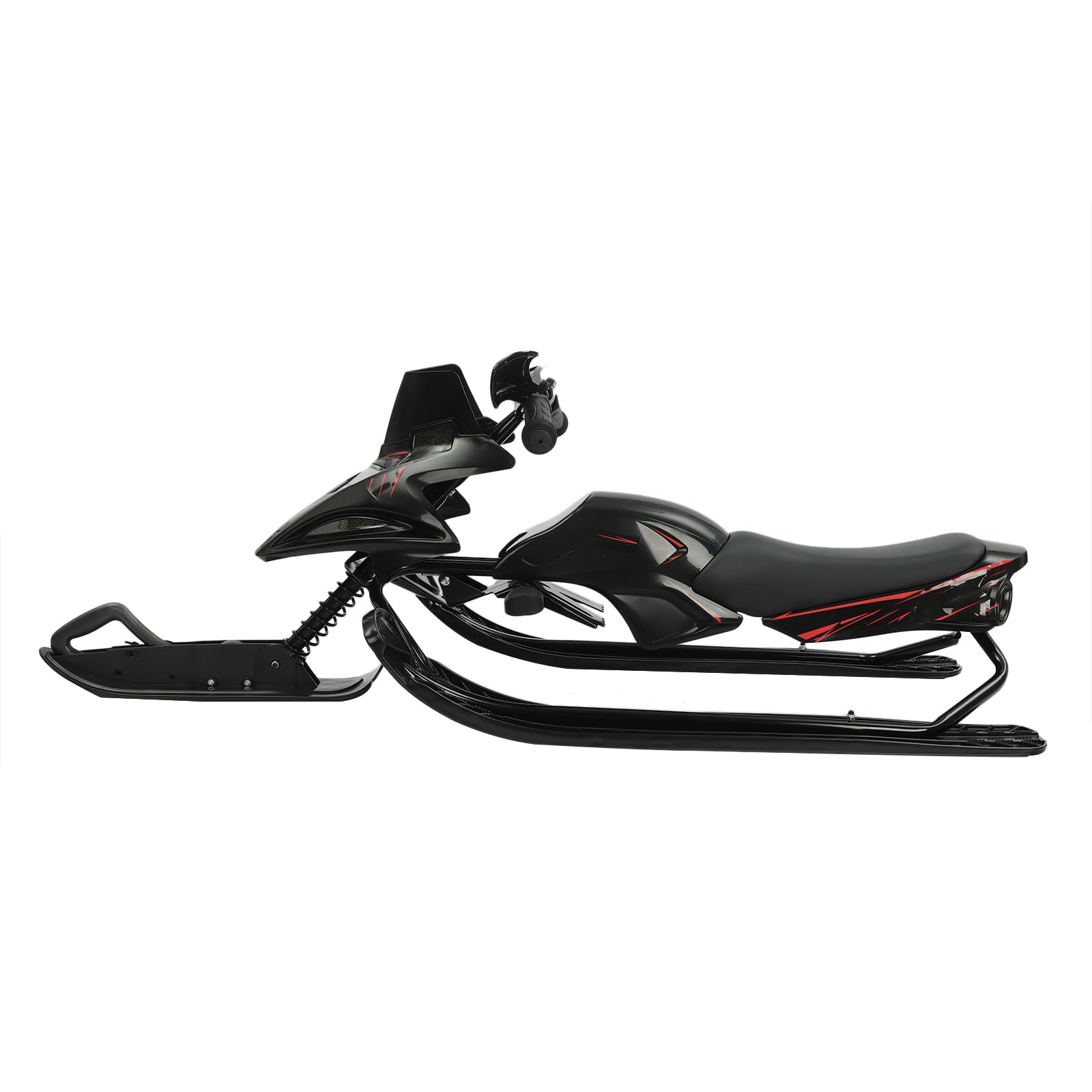 Luge de direction pour enfants, avec frein à pied et corde de remorquage haute résistance, luge avec volant, coussin réglable en 3 positions, jouet à neige élégant, jouet à neige