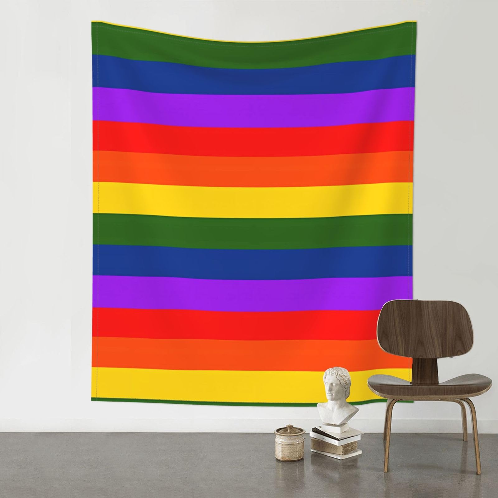 YYHWHJDE Rainbow Flag Prints Wall Tapestry 60x51in - High-Grade Polyester Throw Blanket for Bedroom, Dorm, Beach & Picnic Decor