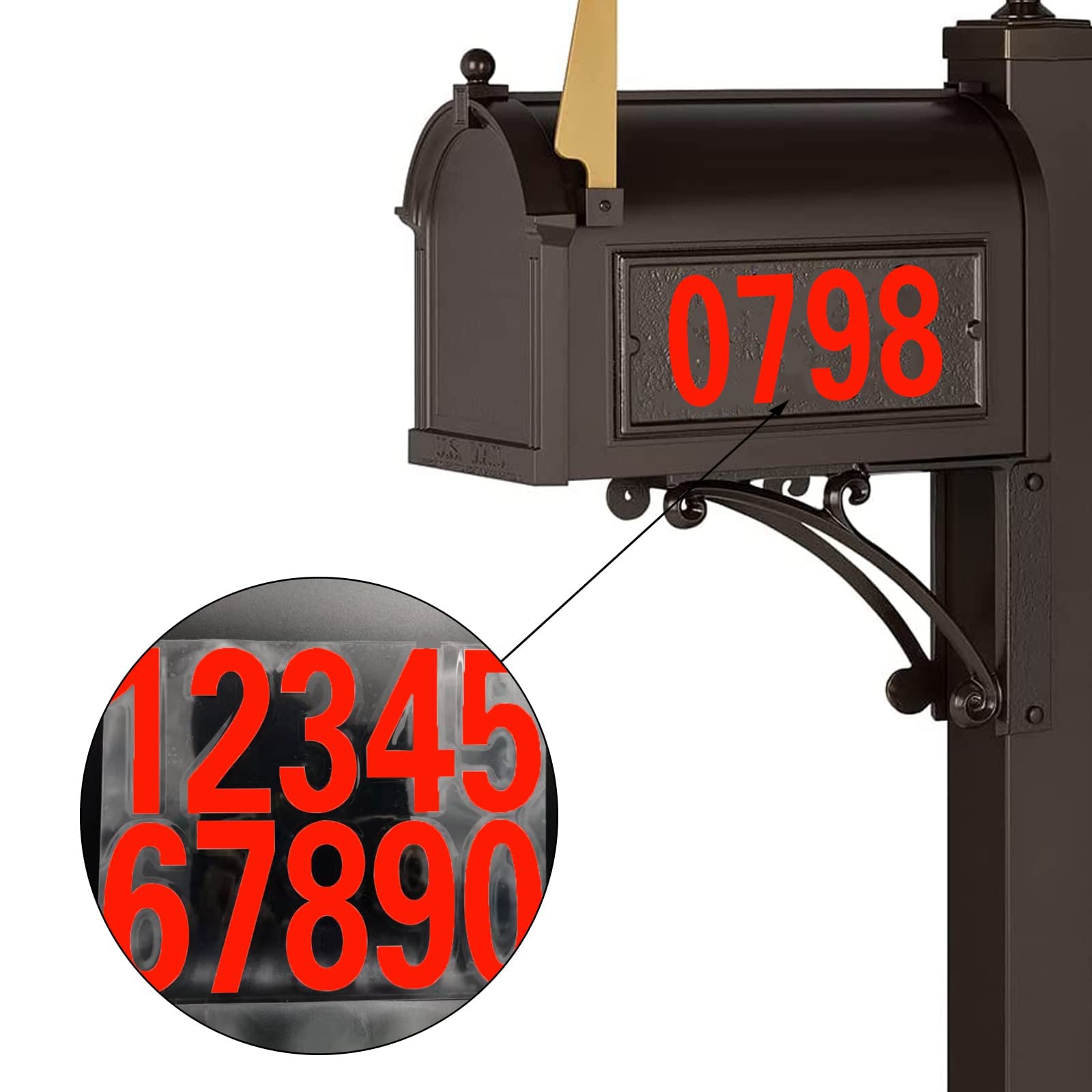 Kit De 8 Lettres Autocollantes En Vinyle, Autocollant De Numéros De Boîte Aux Lettres Pour Boîte Aux Lettres, Enseignes, Fenêtre, Voitures, Numéro D'Adresse