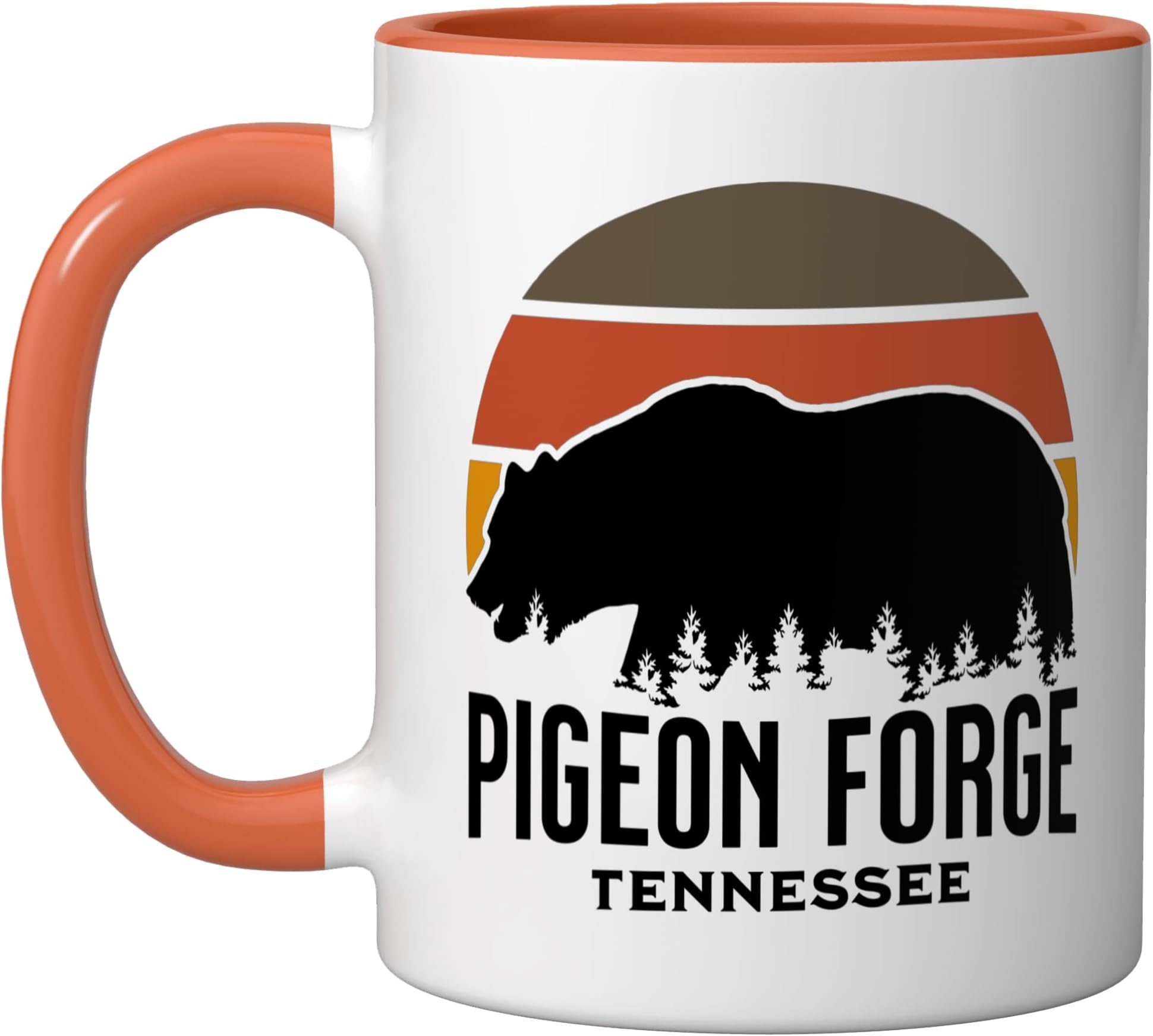 Pigeon Forge Ceramic Mug, Orange/White