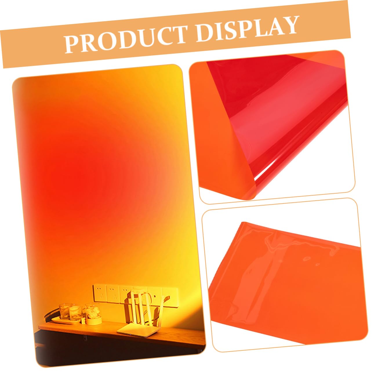 DOITOOL Pet Farbfilterfolie für Sonnenuntergangseffekt mit Farbkorrektur und Farbdurchlässigkeit Orange Beleuchtungsfolie für Fotografen und Stimmungsbeleuchtung im Studio