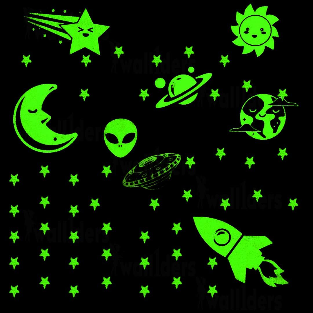Wall1ders Night Glow in The Dark Big and Small Star Wall Ceiling Radium Stickers (Pack of 134) (Glowing) (B0CJQ6RRK2) Amazon Price History, Amazon Price Tracker