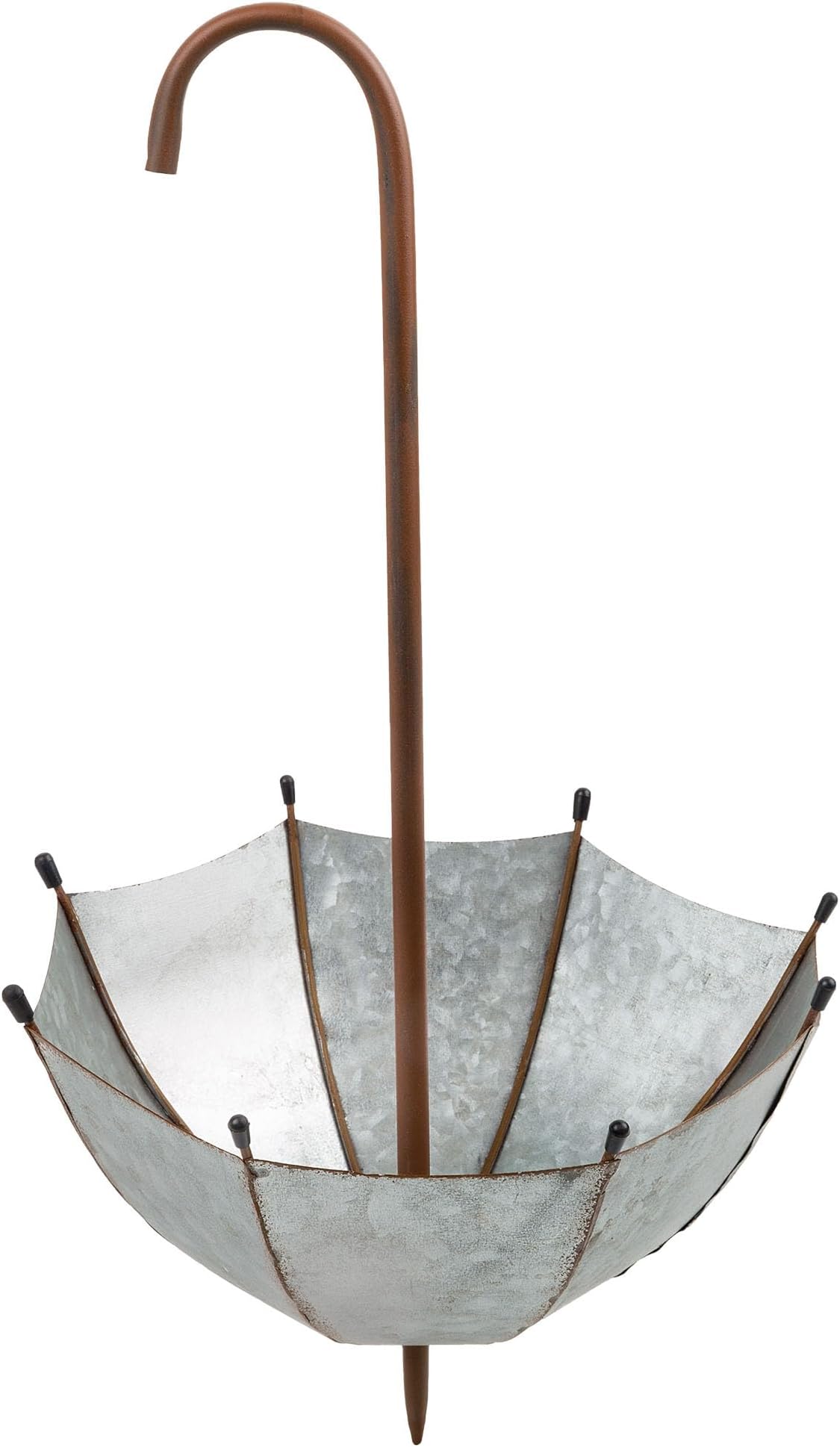 Alpine Corporation 19" Tall Outdoor Rustic Upside Down Umbrella Garden Stake and Planter