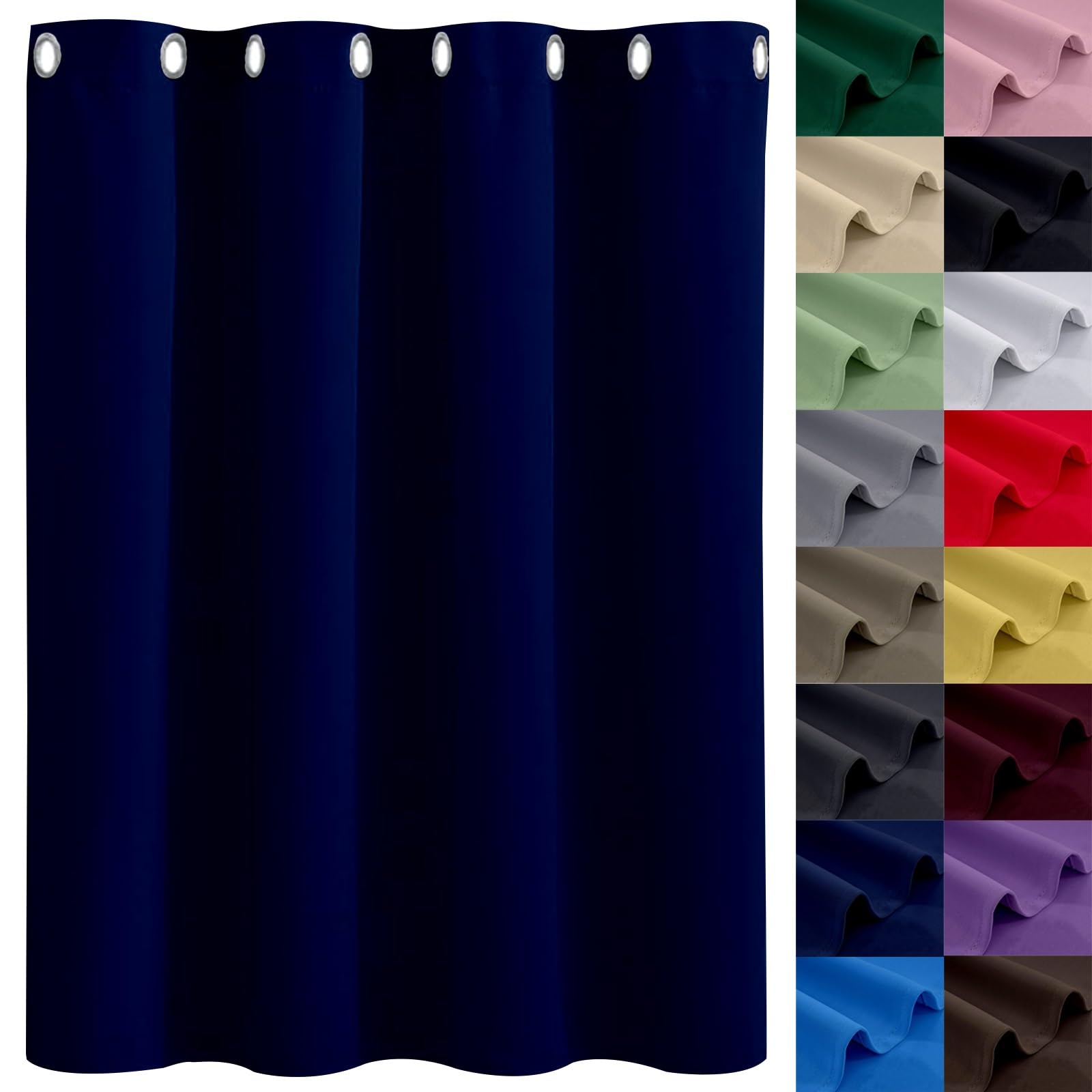 GAIFNAG 100% Blackout Curtains Bedroom 200 x 240 cm Thermal Insulated & Noise Reducing, Facile da Installare Soundproof Blackout Curtains for Bedroom, Kitchen, Nursery, Navy Blue