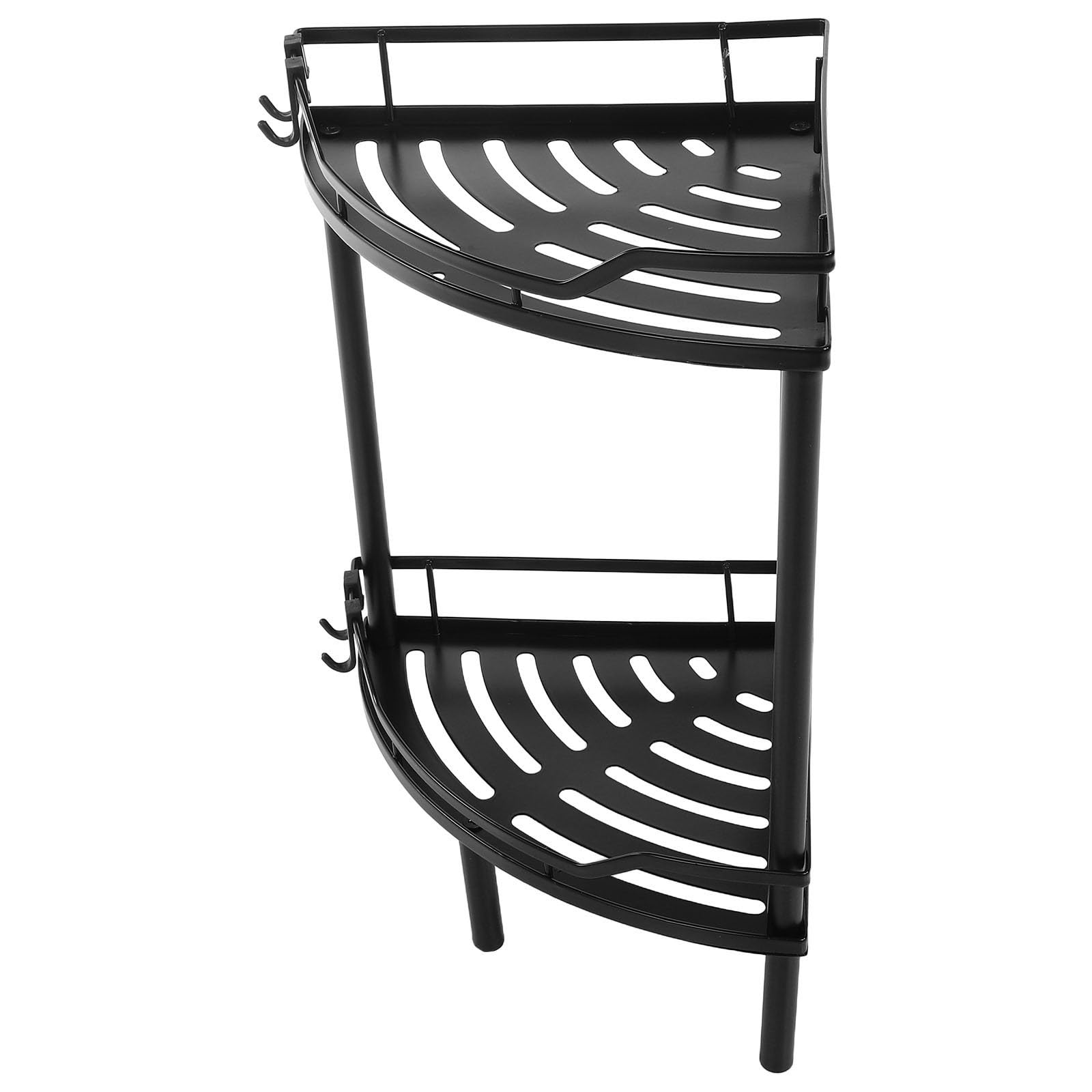 Estante de baño triangular FRCOLOR de acero al carbono negro con soporte de trípode estable
