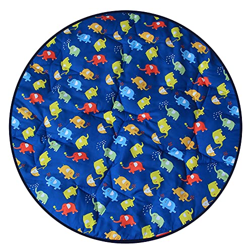 Image of Kids Pop Up Tent Mat, Round Play Mat for Baby, Anti Slip Kids Indoor Tent Playhouse Mat, 40'' x 40'' Round Area Rug, Pop Up Tent Mat for Playtime, Baby Play Mat Round (Elephant, Only Mat)
