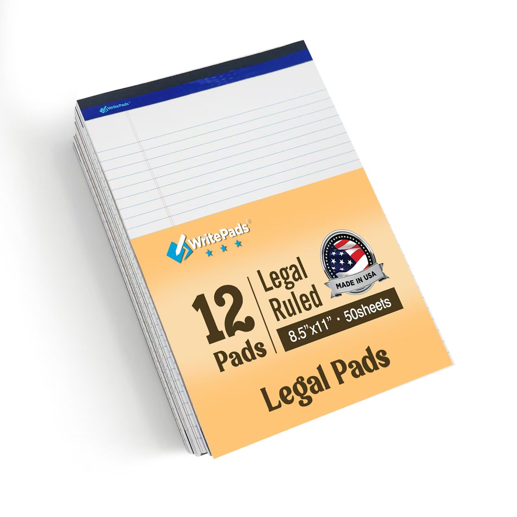Legal Pads 8 5 x 11 75 Inch Wide Ruled Writing Pads 12 Pack Note Pads - White