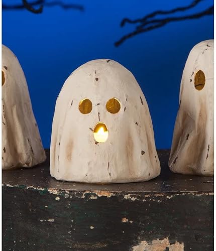 Bethany Lowe Designs - Sorprendido fantasma luminario pequeño papel maché - TJ2302