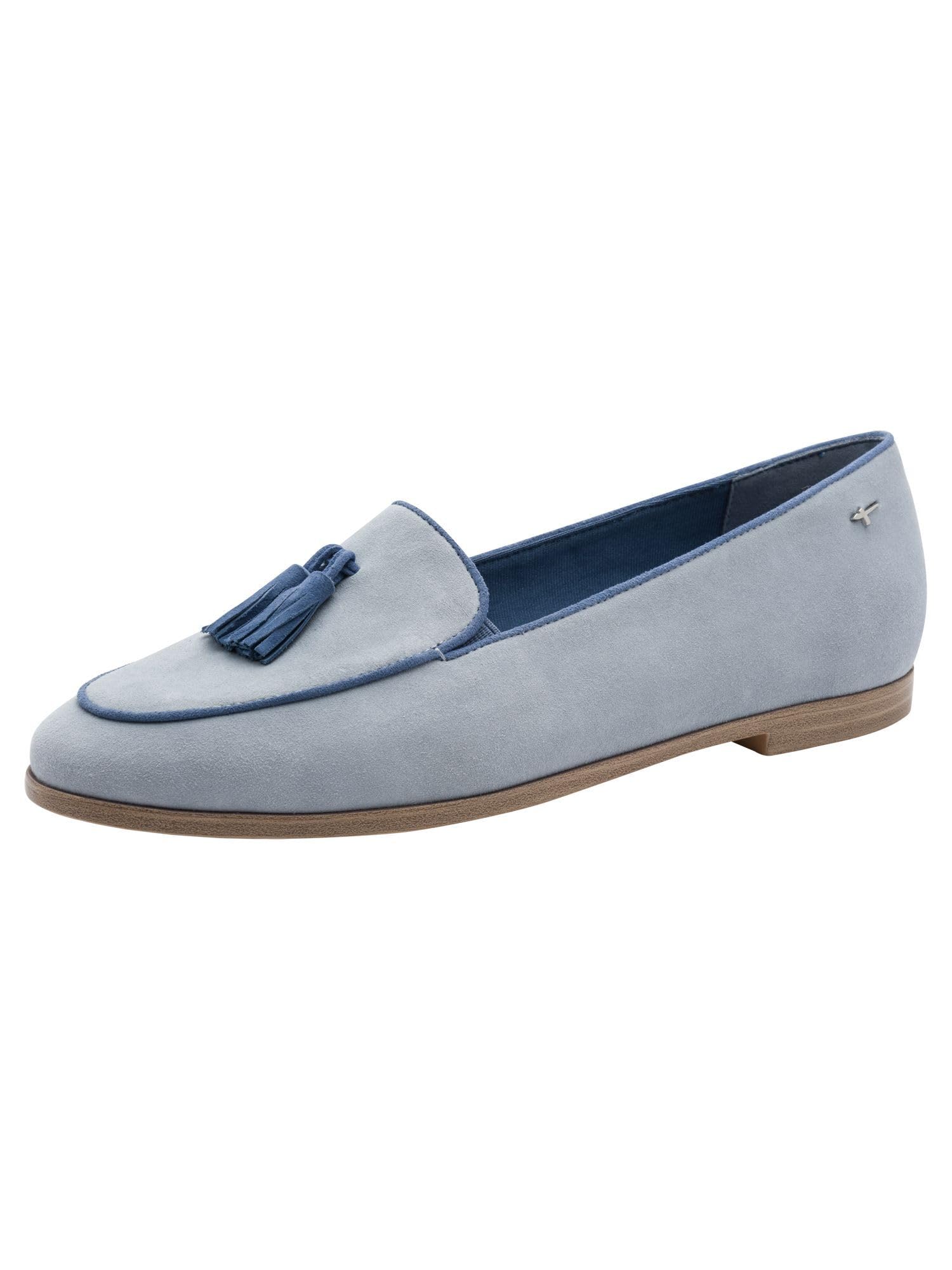 Tamaris Women's loafer flat leather blue 5.5 UK