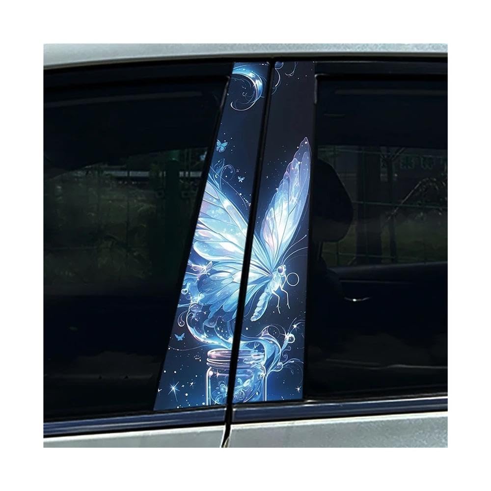 Bertdcx K Butterfly Car Stickers Diy Car B-Pillar Cover Scratches Pet Decals Auto Parts(,1Pcs)