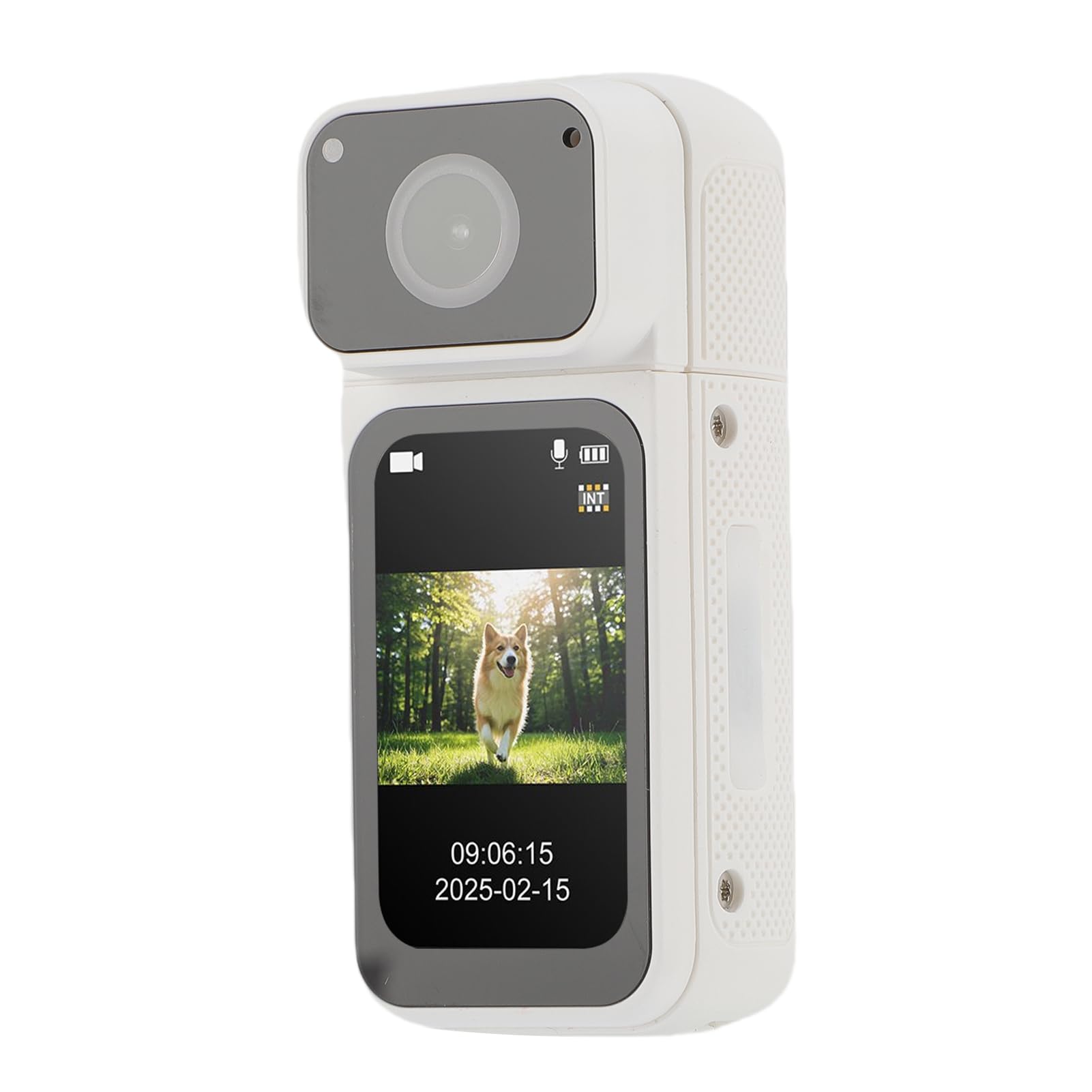 Denash 2.7K Body Camera, 32GB Body Worn Camera, 2.4G WiFi Portable POV Vlog Recording, 180° Rotatable, Magnetic Hanging, for Work Travel Pet Walking (White)-image-44