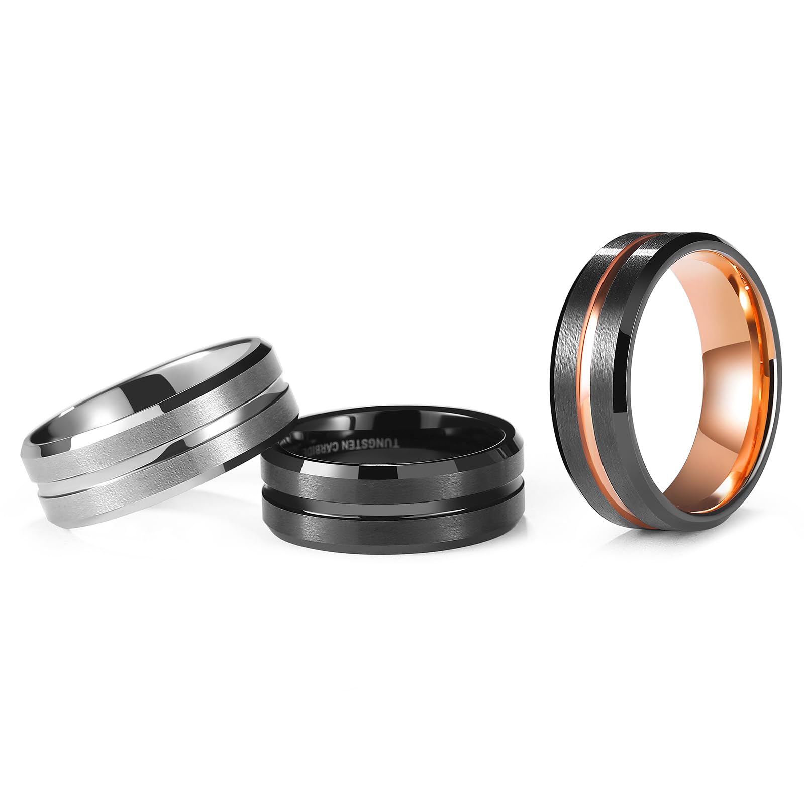 King Will Tungsten Carbide Wedding Band for Men Size 4-16