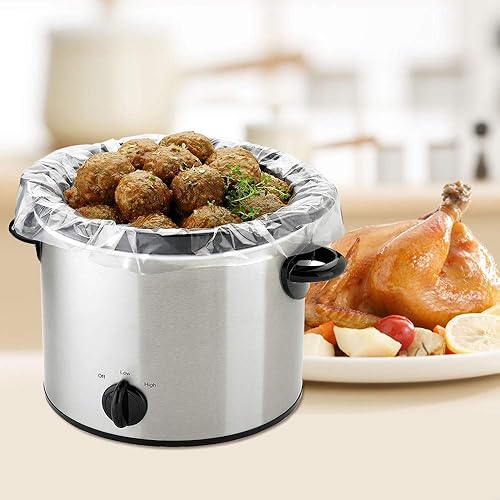 Miniatura 4 de WRAPOK Bolsas de cocina desechables de cocina sin BPA para ollas ovaladas o redondas, tamaño pequeño de 11 x 16 pulgadas, se adapta a 1 a 3 cuartos