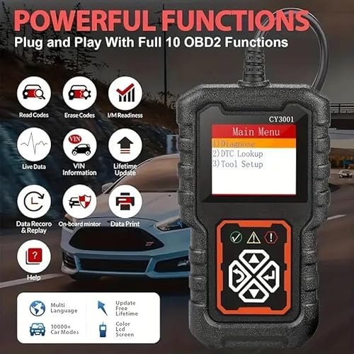 Scanner Effortless Diagnosis Cy3001 Obd2 – Leitor de código de carro alimentado por USB e ferramenta