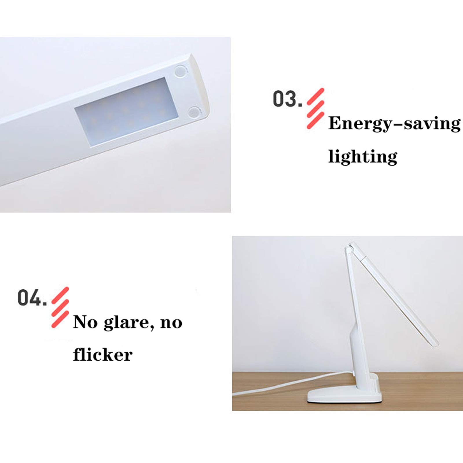 Lampe Lecture Lampe de Bureau Plug-in Lampe Touch Control Lampe de Bureau Lampe de Nuit, 27 mèches à LED, lumière de Table Pliable for dortoir de collège, Bureau, Maison Lampe Bureau