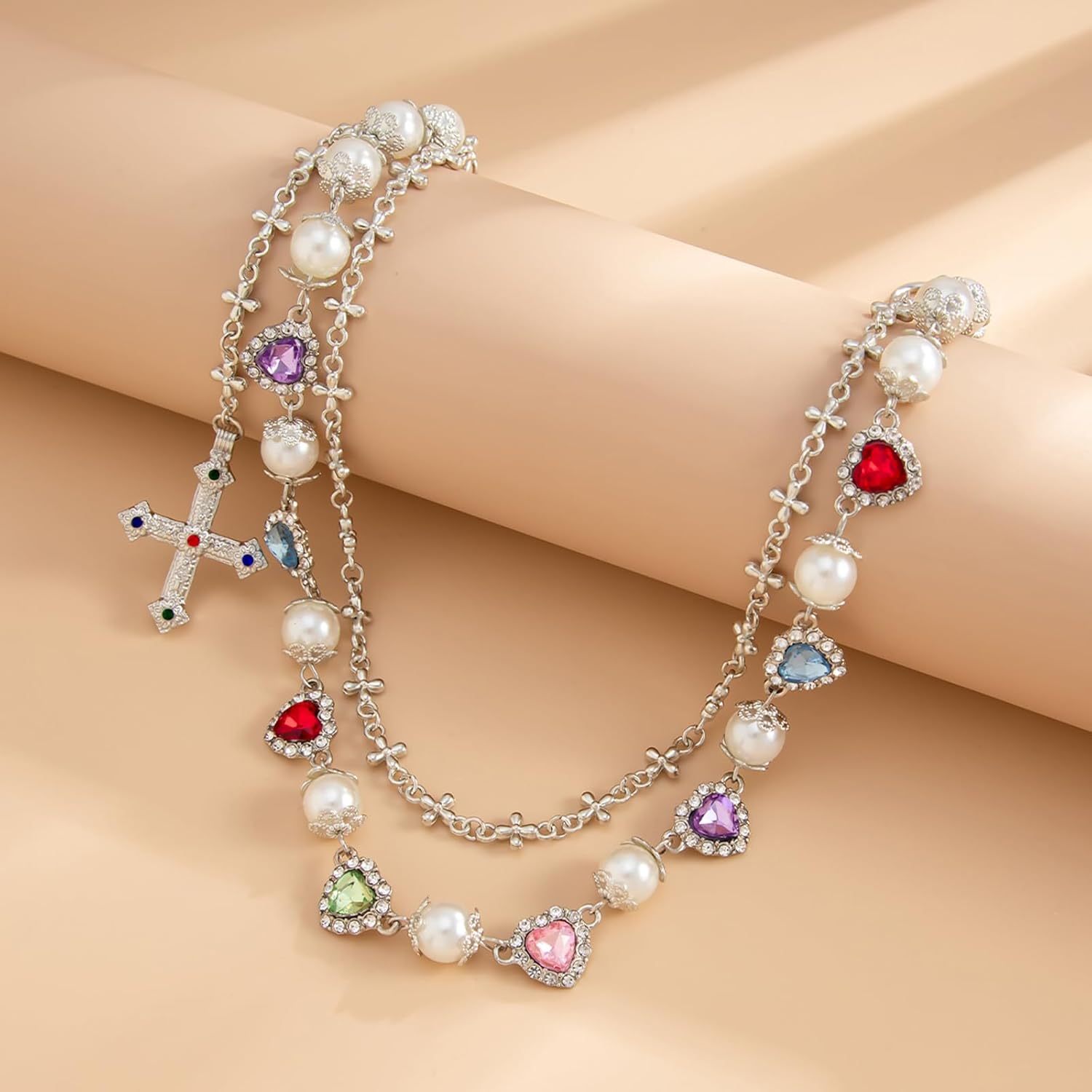 Fashion Layered Pants Wallet Chains - Exquisite Gold Silver Rhinestone Flower Pearl Jean Pocket Chain for Women Men Cute Bag Purse Charms Jewelry - Image 7