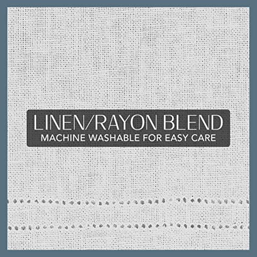 Elrene Home Fashions Cameron Linen Tier Curtains, 30\" W x 24\" L Each (Set of 2 Tiers), White