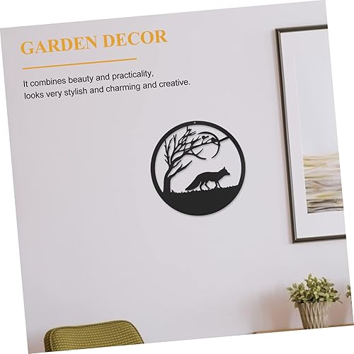 Miniatura 7 de Gatuida 4 Pcs Pendant Hanging Iron Cat Statue Fox Wall Sculpture Metal Artwork Iron Tree Wall Decor Iron Cat Wall Outdoor Metal Wall Art House