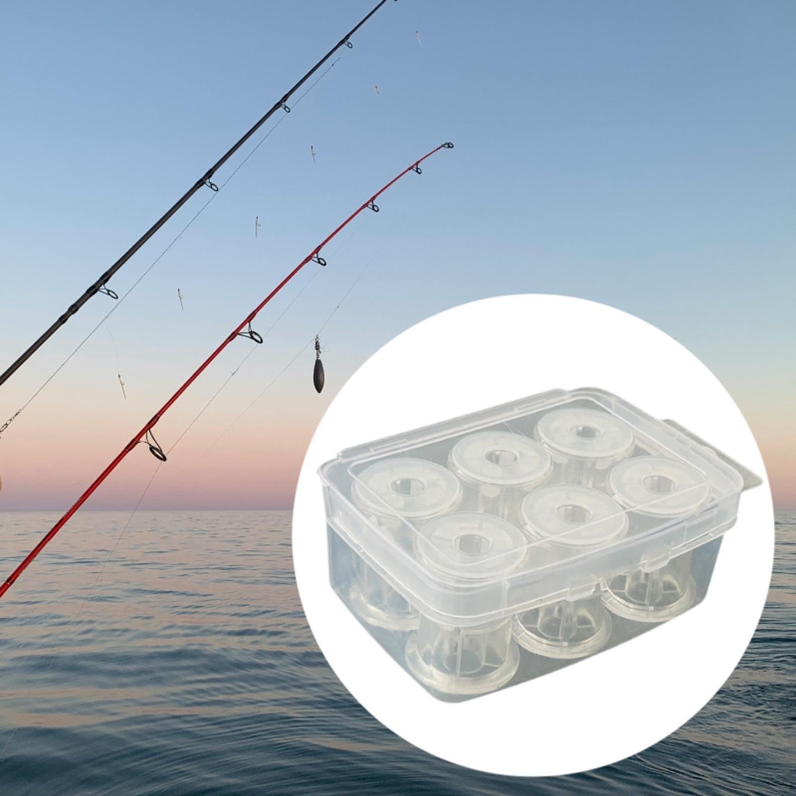Homyl 5x6 Pezzi per Filo da Pesca Vuote Strumento da Pesca Avvolgitore Portatile Premium Bobina a Filo Standard con Scatola di Conservazione, 6 Pezzi