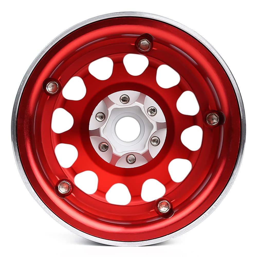 INJORA 4 Stücke 2,2 Beadlock Felgen Metall Räder Felge Set für 1:10 RC Rock Crawler Axial SCX10 RR10 Wraith 90048 90018 TRX4