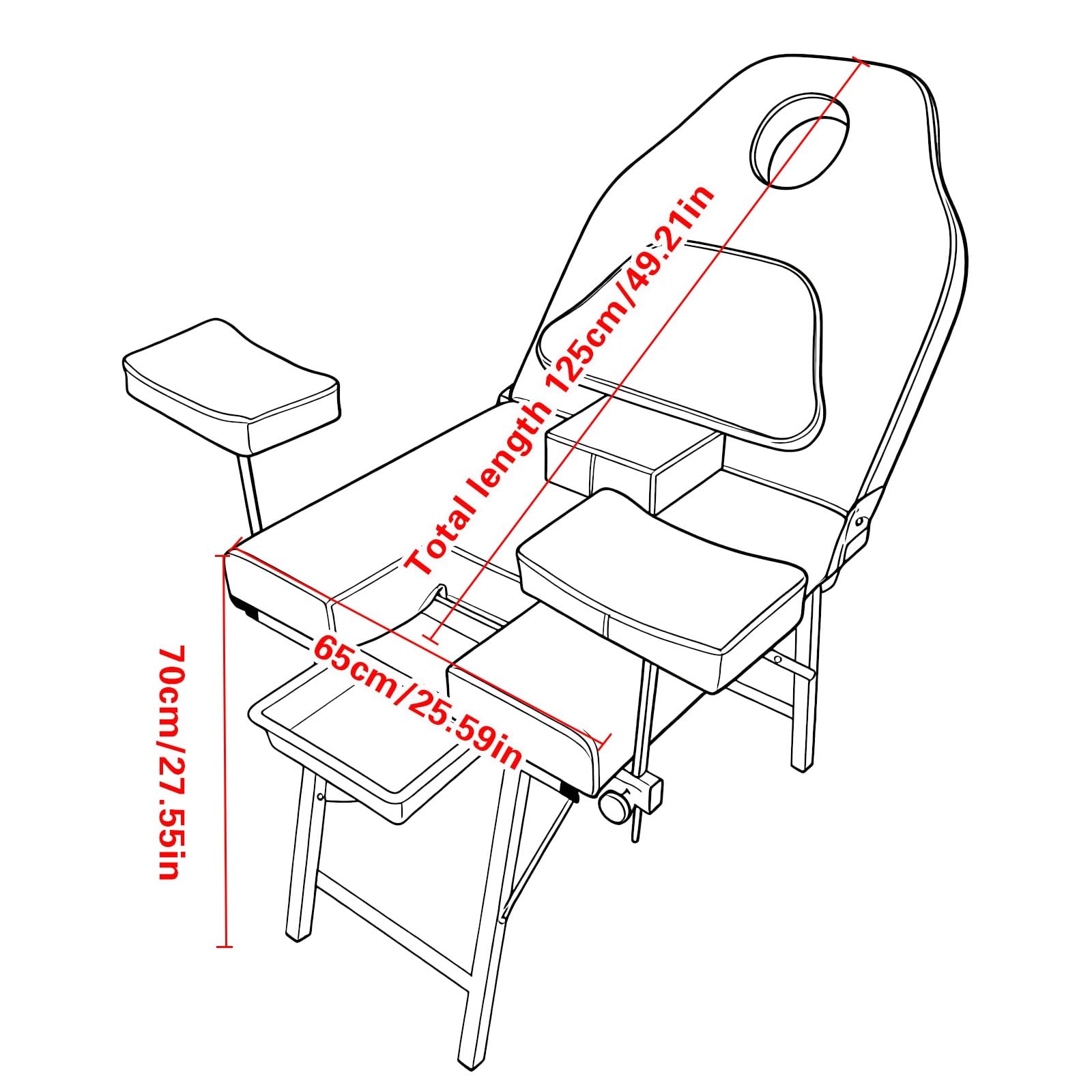 Lettino da massaggio pieghevole con poggiatesta ergonomico, lettino chirurgico ginecologico pieghevole portatile, sedia per assistenza medica privata per il parto white