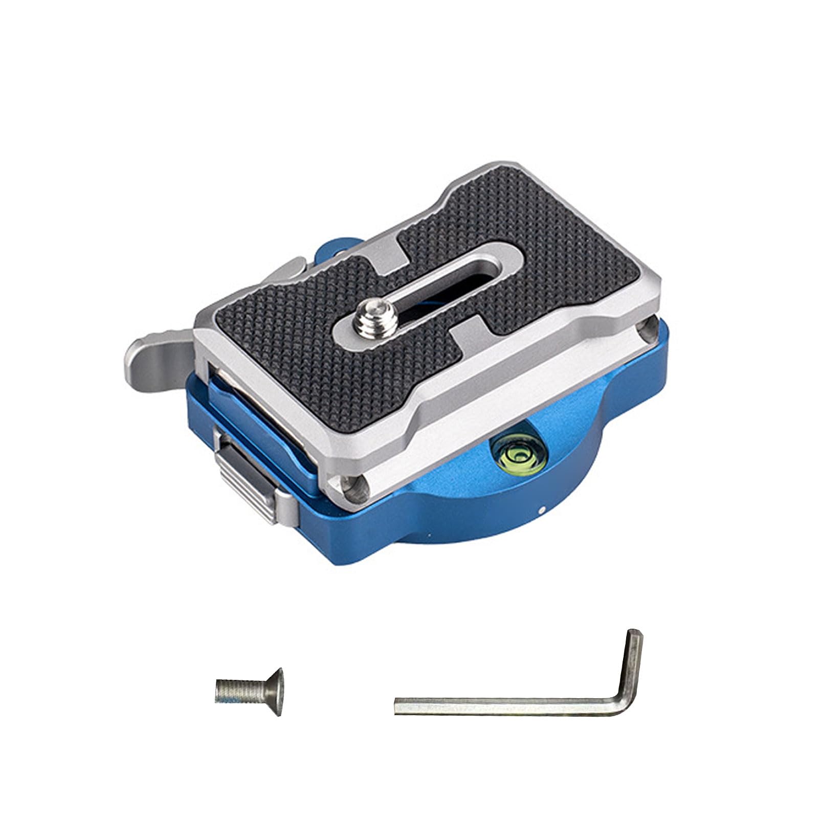 Naroote Piastra Fotocamera di Precisione CNC con Bloccaggio Automatico, Vite da 1/4" Arca 38mm Compatibile Doppia, Livella a Bolla Incorporata in Silicone Antiscivolo, Ideale per Riprese Stabili,