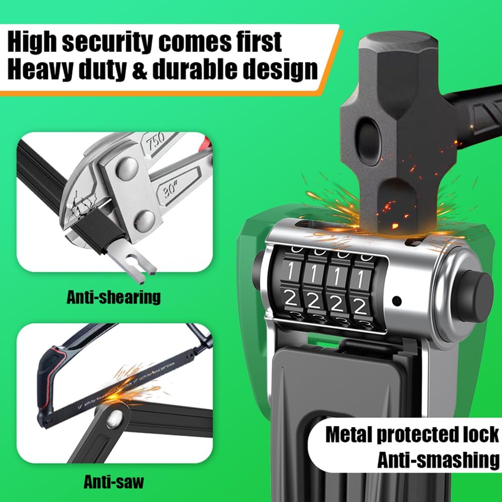 Lucchetto Pieghevole Antifurto con Combinazione, Adatto per Biciclette Elettriche e Monopattini Ad Alta Sicurezza.