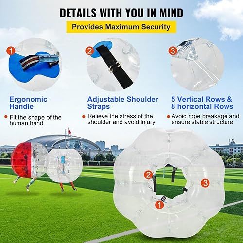 Miniatura 5 de WACTO Pelota de fútbol de burbujas transparente para actividades al aire libre  4 pies de diámetro, pelota inflable para adultos o niños  explota en